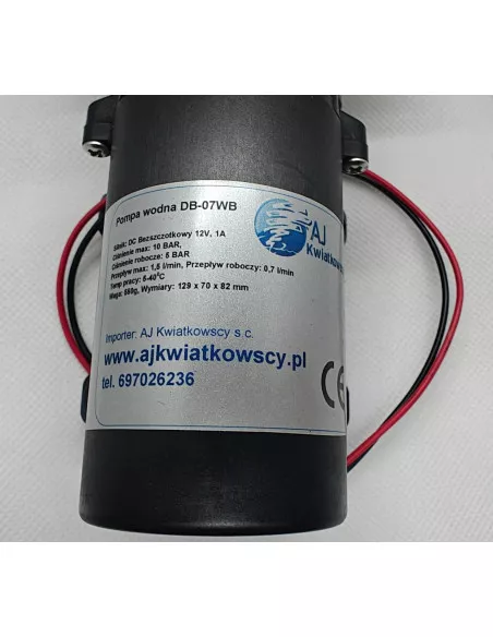 Pompa wodna 12V bezszczotkowa 10 Bar 1 l/min