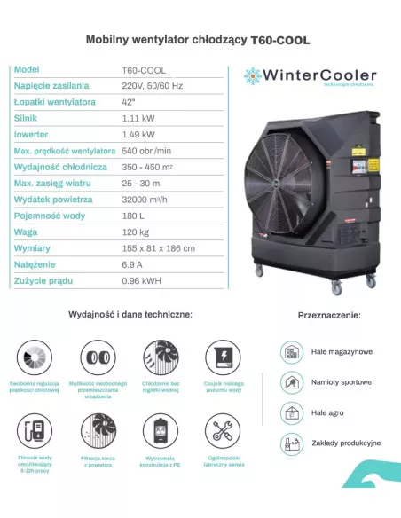 Evaporative Air Conditioner, Air Cooler WINTERCOOLER T60