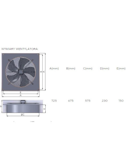 Wentylator ścienny FPT550